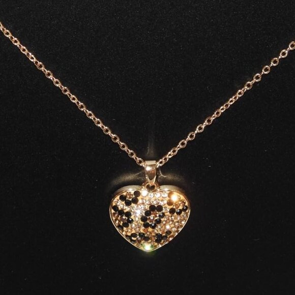 Neiman Marcus Jewelry - Neiman Marcus Barzel 18K Gold Plated Leopard Heart Necklace